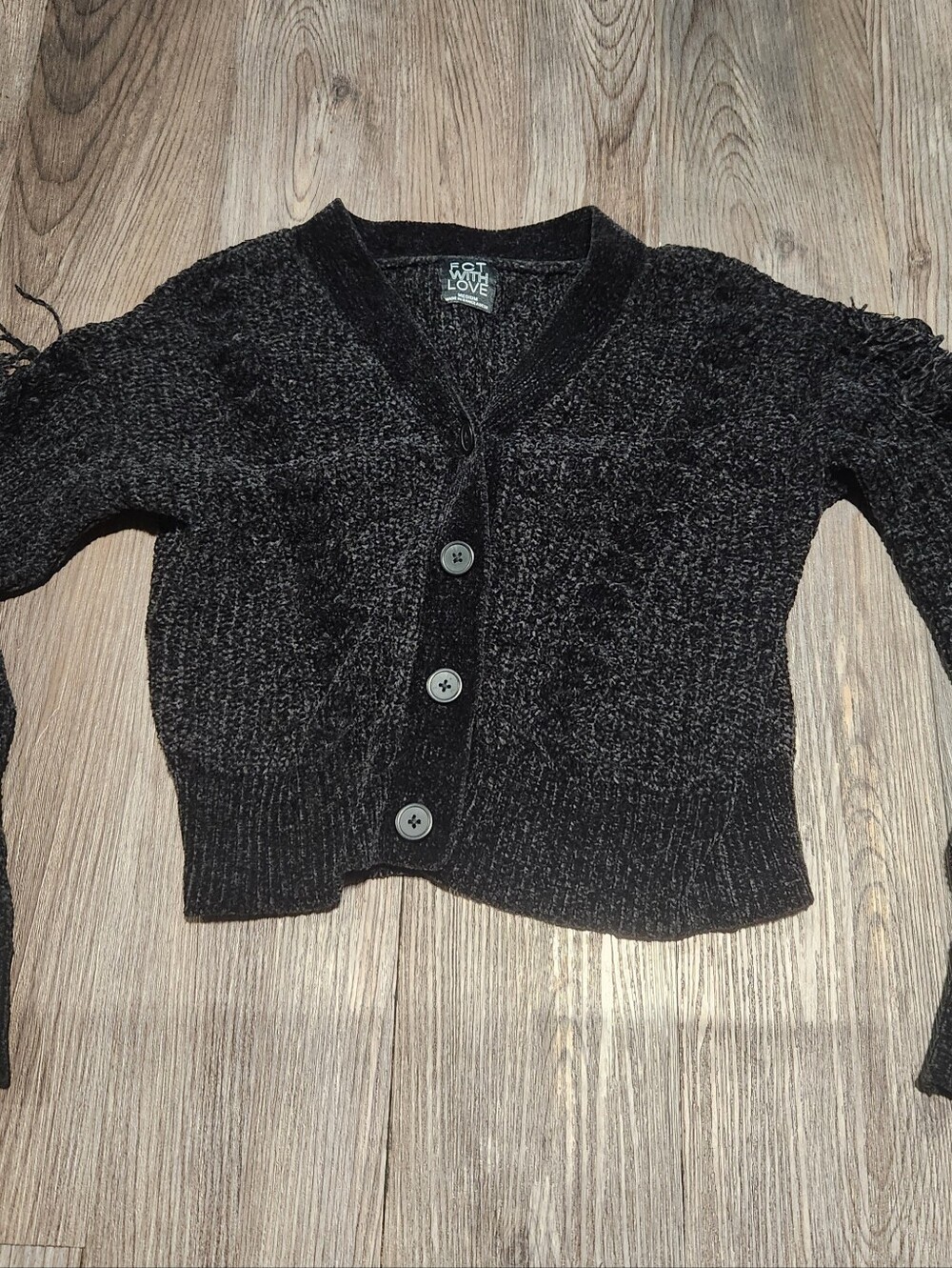 FCT With Love Cozy Black Button-Up Women's Cardigan Sweater